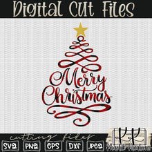 Load image into Gallery viewer, Buffalo Plaid Swirl Christmas Tree Svg Design
