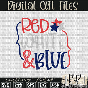 Red White and Blue Svg Design