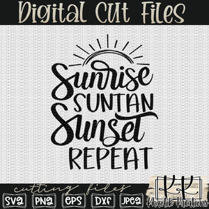 Sunrise Sun Tan Sunset Repeat Svg Design