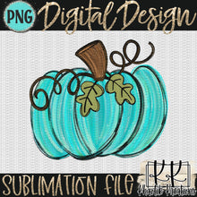 Load image into Gallery viewer, Teal Pumpkin Png Design
