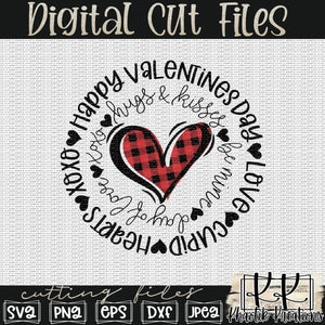 Valentine's Day Buffalo Plaid Heart Svg Design