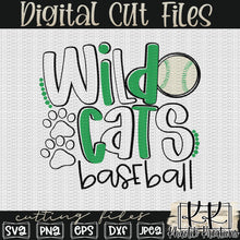 Load image into Gallery viewer, Wildcats Baseball Svg Design
