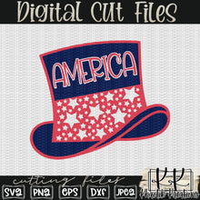 Load image into Gallery viewer, America Top Hat Svg Design
