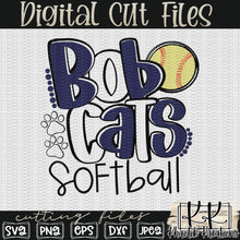 Load image into Gallery viewer, Bobcats Softball Svg Design
