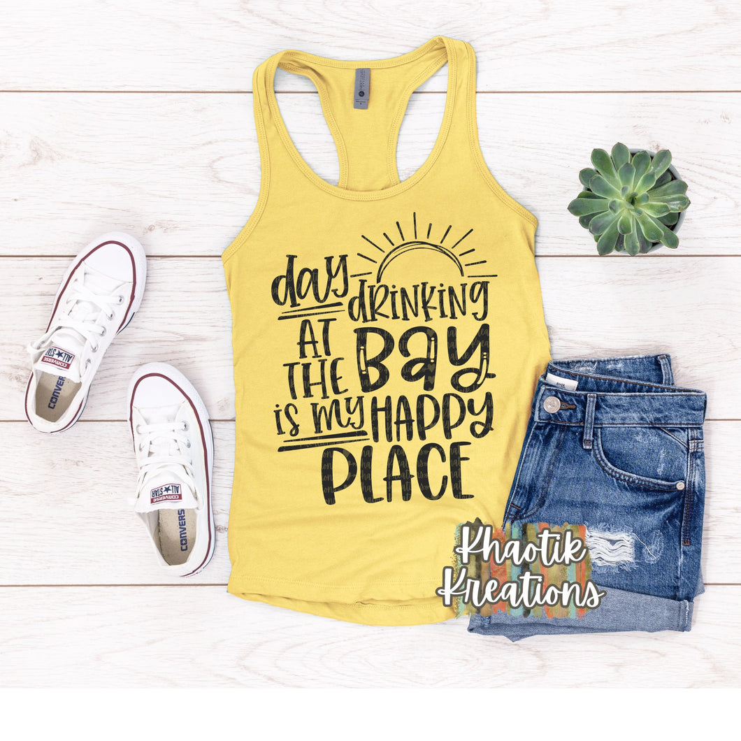 Day Drinking At The Bay Is My Happy Place Svg Design