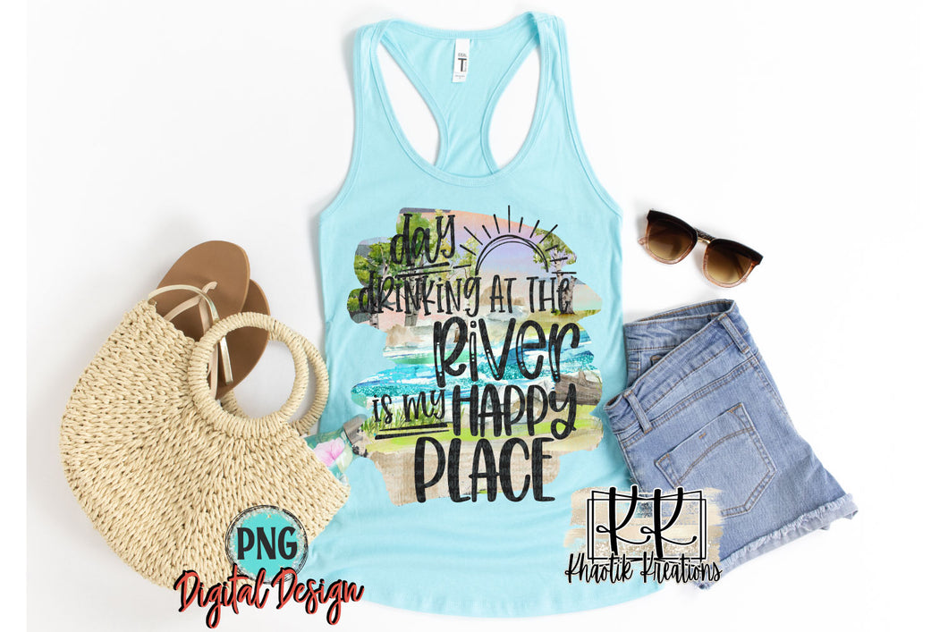 Day Drinking at the River Png Design