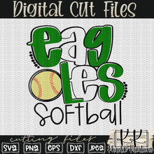 Load image into Gallery viewer, Eagles Softball Svg Design
