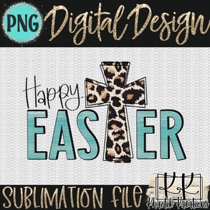 Happy Easter Leopard Cross Png Design