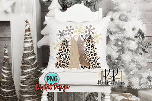 Leopard Christmas Trees Png Design