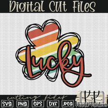 Load image into Gallery viewer, Lucky Rainbow Clover Svg Design
