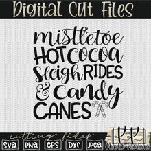 Load image into Gallery viewer, Mistletoe Hot Cocoa Sleigh Rides Svg Design
