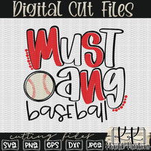 Load image into Gallery viewer, Mustang Baseball Svg Design
