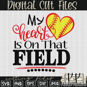 My Heart is on that Field Softball Design