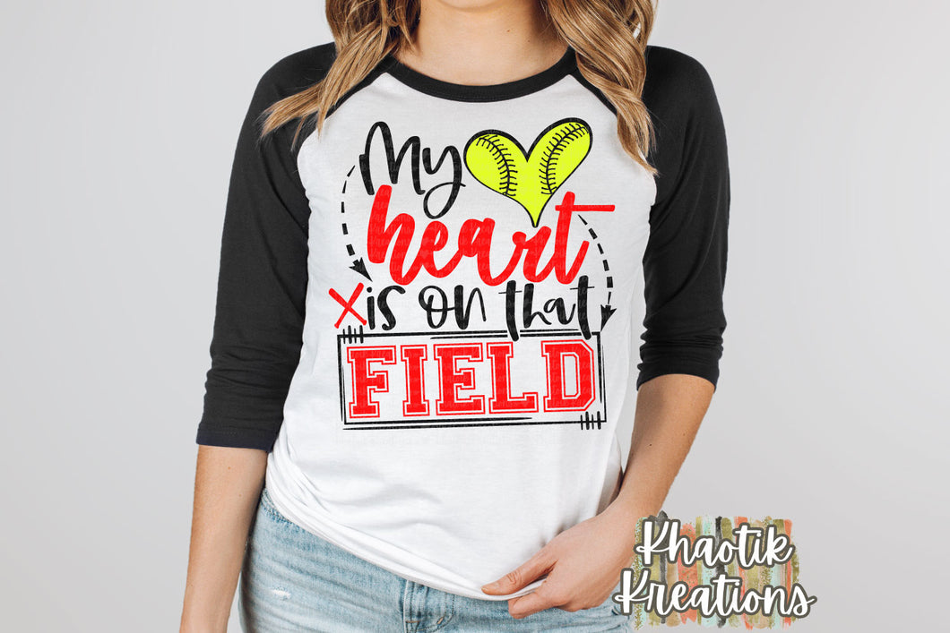 My Heart is on that Field Softball Design