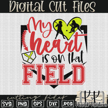 Load image into Gallery viewer, My Heart is on that Field Softball Svg Design
