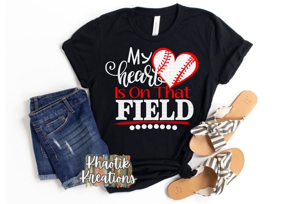 My Heart is on that Field Baseball Svg Design