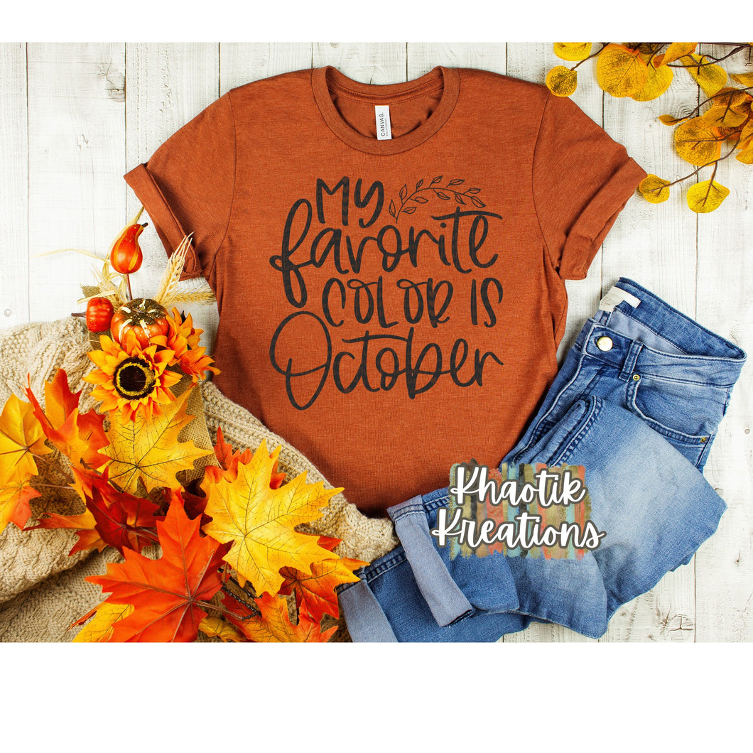 October Is My Favorite Color Svg Design