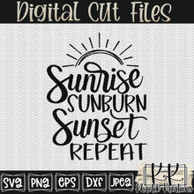 Load image into Gallery viewer, Sunrise Sunburn Sunset Repeat Svg Design
