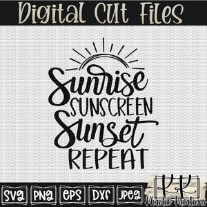 Sunrise Sunscreen Sunset Repeat Svg Design