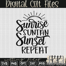 Load image into Gallery viewer, Sunrise Sun Tan Sunset Repeat Svg Design

