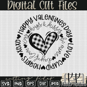 Valentine's Day Buffalo Plaid Heart Svg Design