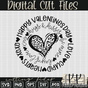 Valentine's Day Leopard Heart Svg Design