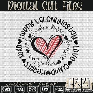 Valentine's Day Scribble Heart Svg Design