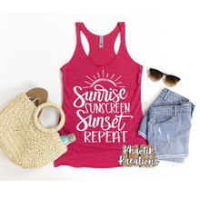 Load image into Gallery viewer, Sunrise Sunscreen Sunset Repeat Svg Design

